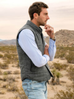 Cortina I Grey Slub Wool Blend Vest Product Thumbnail 7