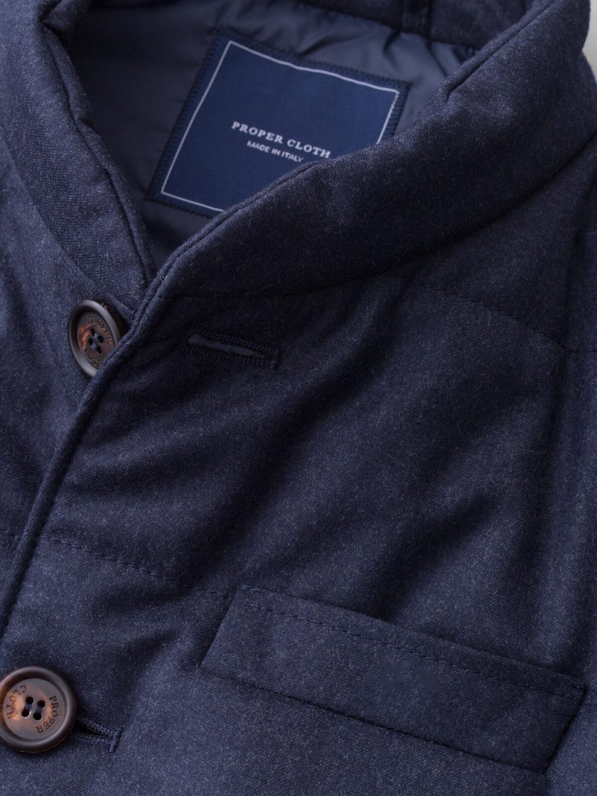 Cortina I Navy Melange Flannel Button Vest