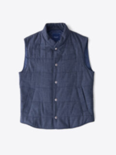 Cortina I Slate Blue Flannel Snap Vest Product Thumbnail 1
