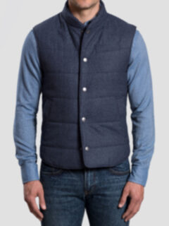 Cortina I Slate Blue Flannel Snap Vest Product Thumbnail 6