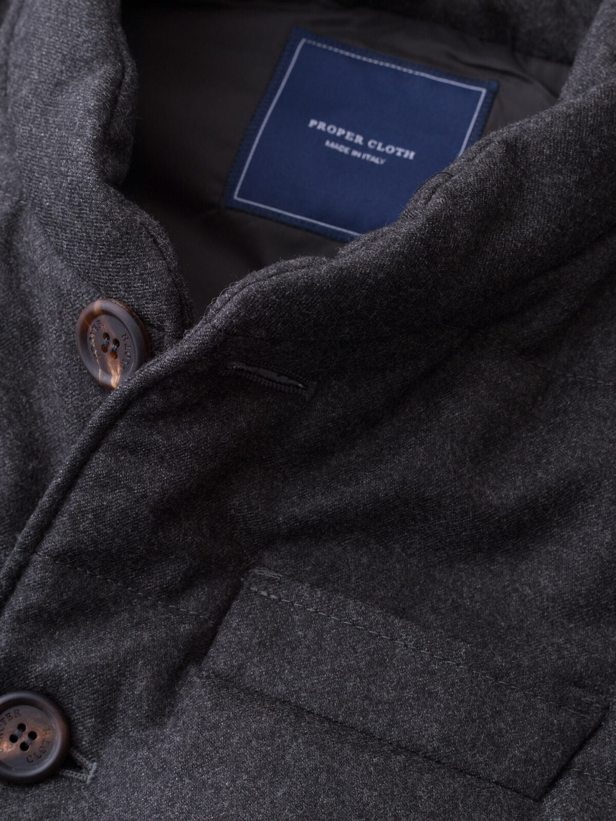 Cortina I Charcoal Flannel Button Vest
