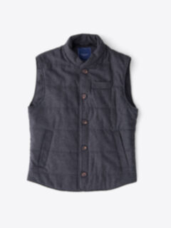 Cortina I Charcoal Flannel Button Vest Product Thumbnail 1