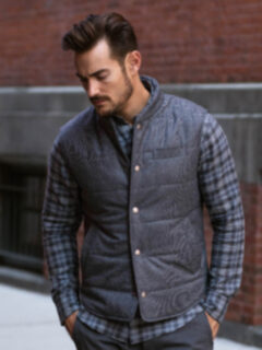 Cortina I Grey Houndstooth Flannel Snap Vest Product Thumbnail 7