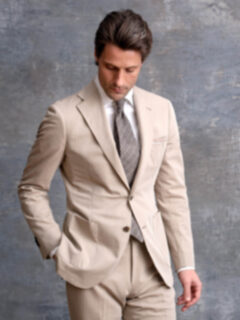 Taupe Pinstripe Linen Wool and Silk Tie Product Thumbnail 5