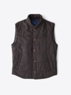 Cortina I Brown Flannel Button Vest Product Thumbnail 1