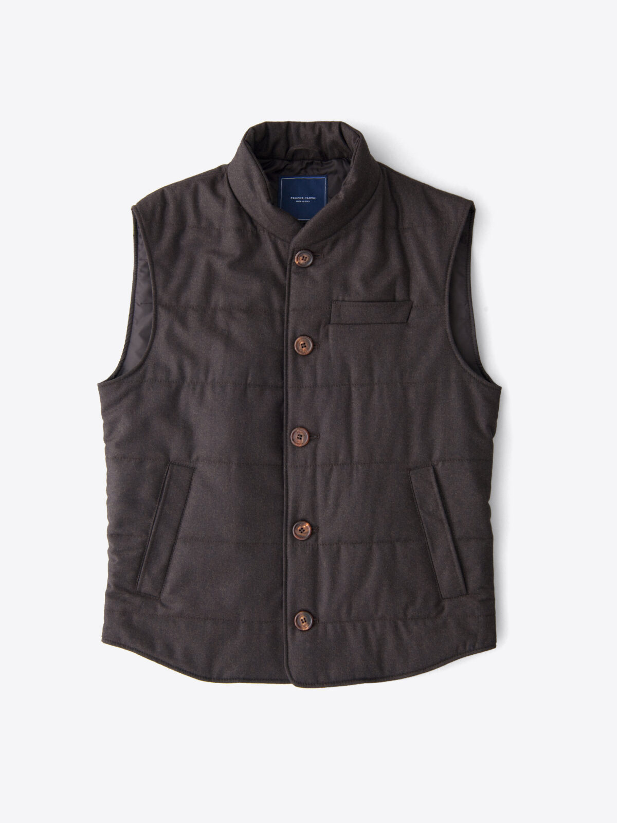 Cortina I Brown Flannel Button Vest