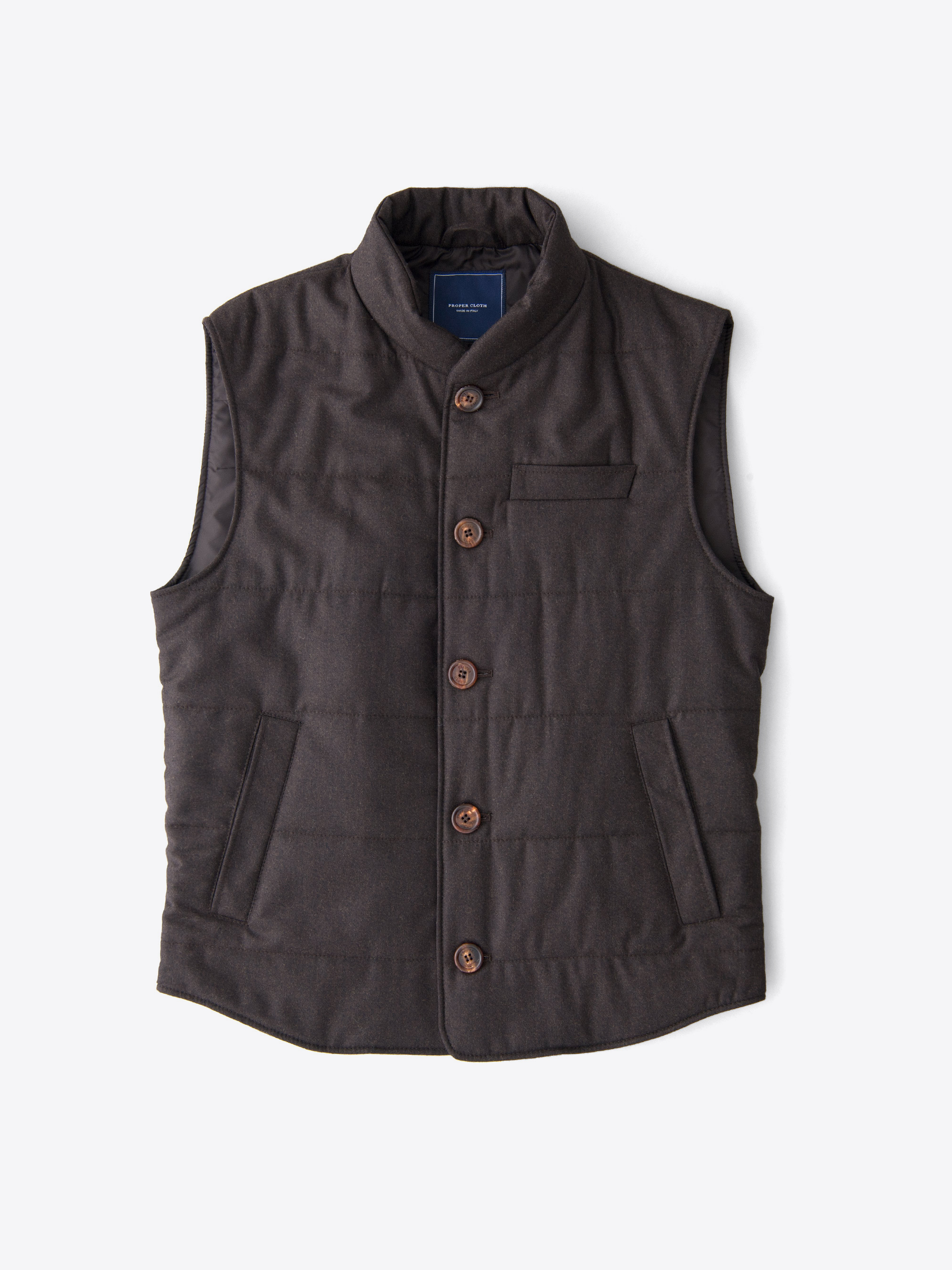 Zoom Image of Cortina I Brown Flannel Button Vest