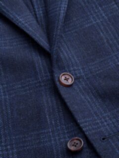 Hudson Navy and Blue Check Textured Wool Jacket Product Thumbnail 3