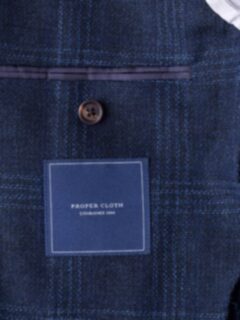Hudson Navy and Blue Check Textured Wool Jacket Product Thumbnail 6