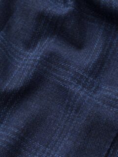 Hudson Navy and Blue Check Textured Wool Jacket Product Thumbnail 7