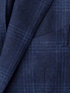 Hudson Navy and Blue Check Textured Wool Jacket Product Thumbnail 5