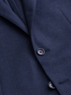Hudson Navy Wool and Cashmere Flannel Hopsack Jacket Product Thumbnail 3