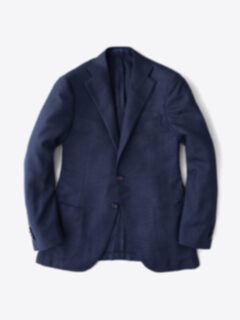 Hudson Navy Wool and Cashmere Flannel Hopsack Jacket Product Thumbnail 1
