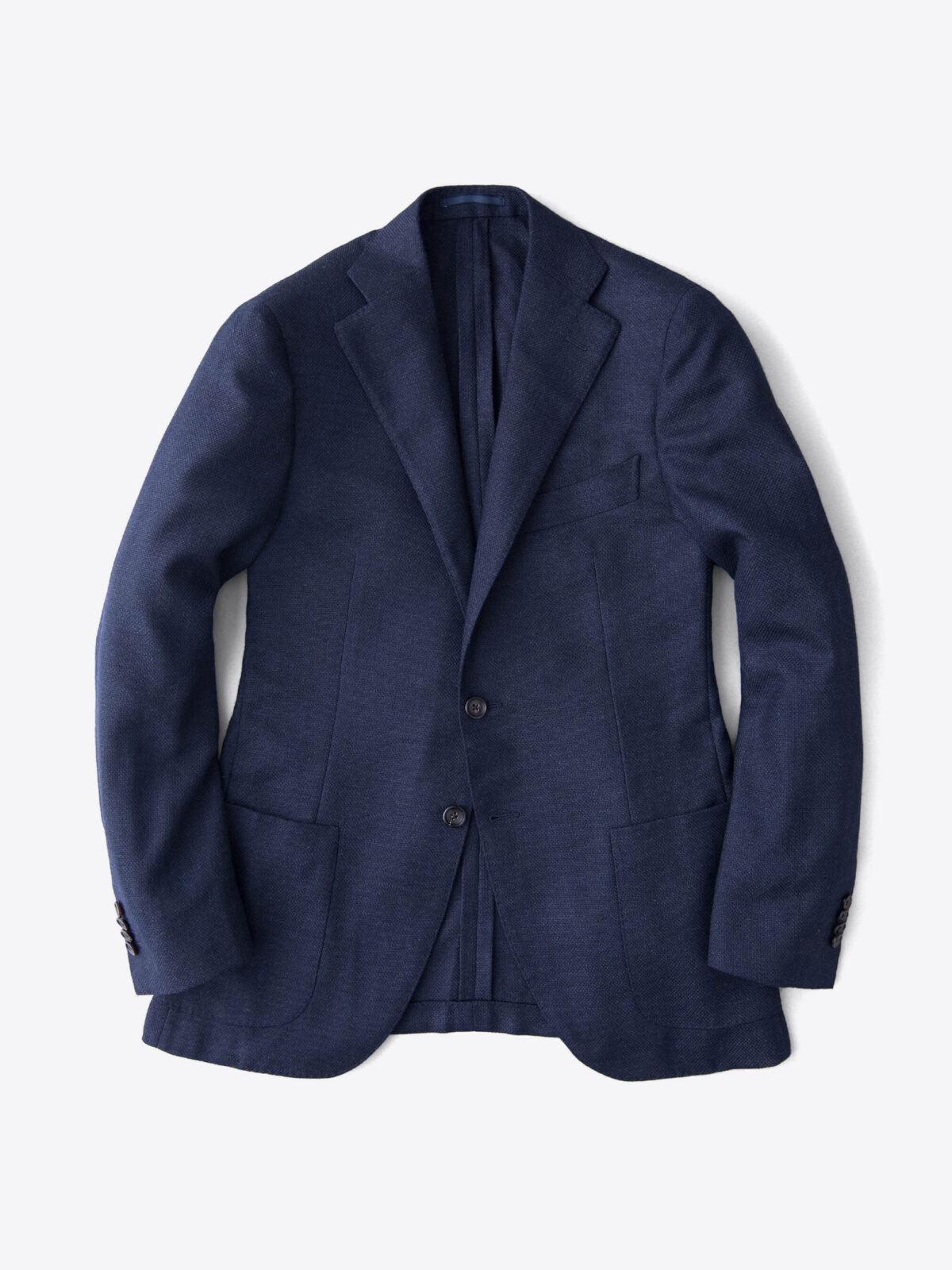 Hudson Navy Wool and Cashmere Flannel Hopsack Jacket