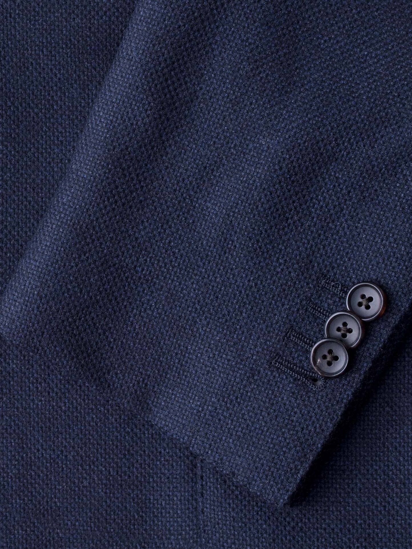 Hudson Navy Wool and Cashmere Flannel Hopsack Jacket by Proper Cloth