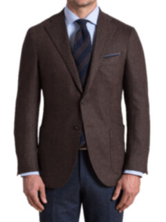 Hudson Walnut Herringbone Wool and Cashmere Jacket Product Thumbnail 2