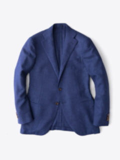 Hudson Ocean Blue Wool Flannel Hopsack Jacket Product Thumbnail 1