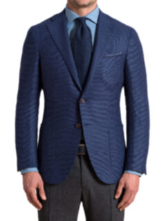 Hudson Ocean Blue Wool Flannel Hopsack Jacket Product Thumbnail 2
