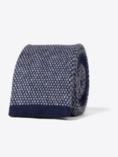 Torino Navy Cashmere Knit Tie Product Thumbnail 1