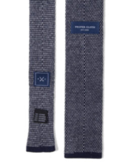 Torino Navy Cashmere Knit Tie Product Thumbnail 4