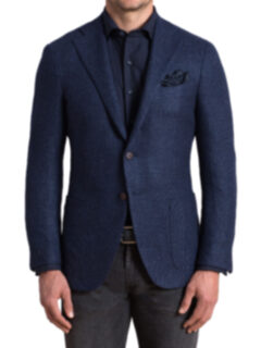 Hudson Navy Basketweave Wool Flannel Jacket Product Thumbnail 2