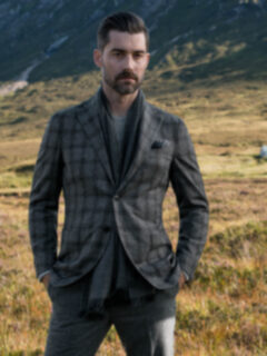 Hudson Grey Plaid Wool and Cashmere Flannel Jacket Product Thumbnail 8