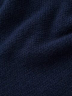 Navy Cobble Stitch Cashmere Crewneck Sweater Product Thumbnail 3