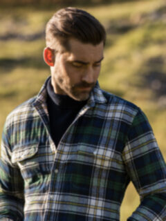 Navy Ribbed Cotton and Cashmere Rollneck Sweater Product Thumbnail 6