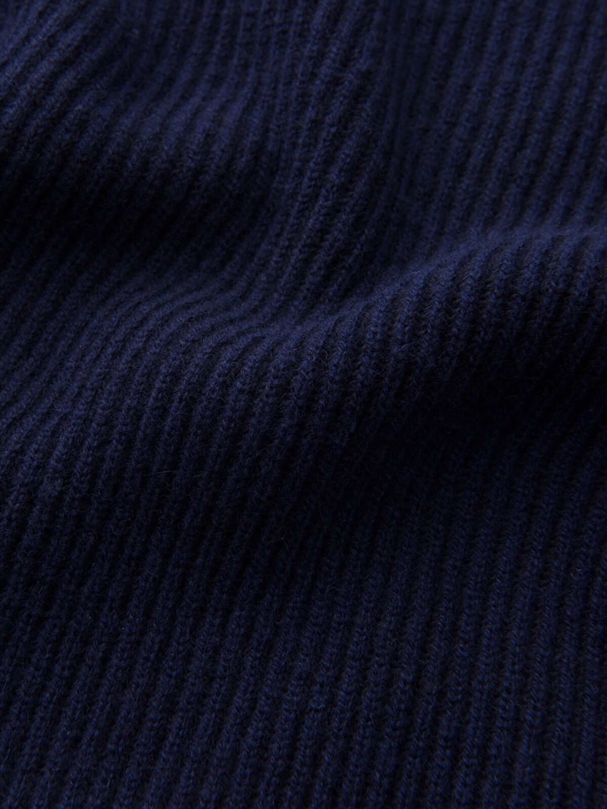 Navy Ribbed Cotton and Cashmere Rollneck Sweater by Proper Cloth