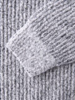 Black and Off White Wool Blend Rollneck Sweater Product Thumbnail 4