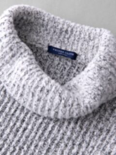 Black and Off White Wool Blend Rollneck Sweater Product Thumbnail 2