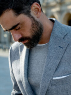 Light Grey Cashmere Crewneck Sweater Product Thumbnail 8