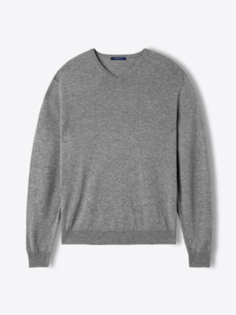 Suggested Item: Grey Cashmere V-Neck Sweater