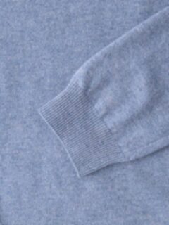 Light Blue Melange Cashmere V-Neck Sweater Product Thumbnail 5