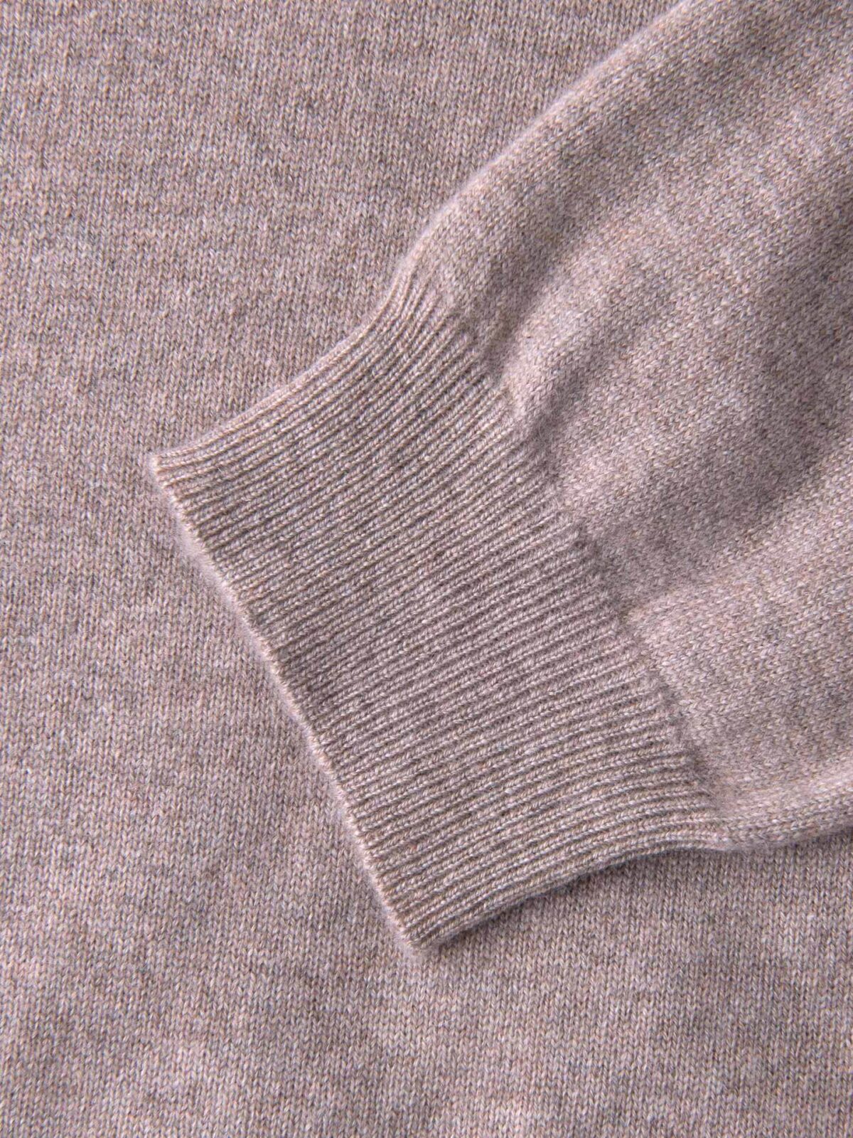 Beige Cashmere V-Neck Sweater