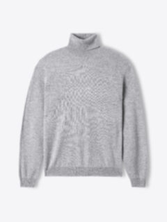 Light Grey Cashmere Turtleneck Sweater Product Thumbnail 1