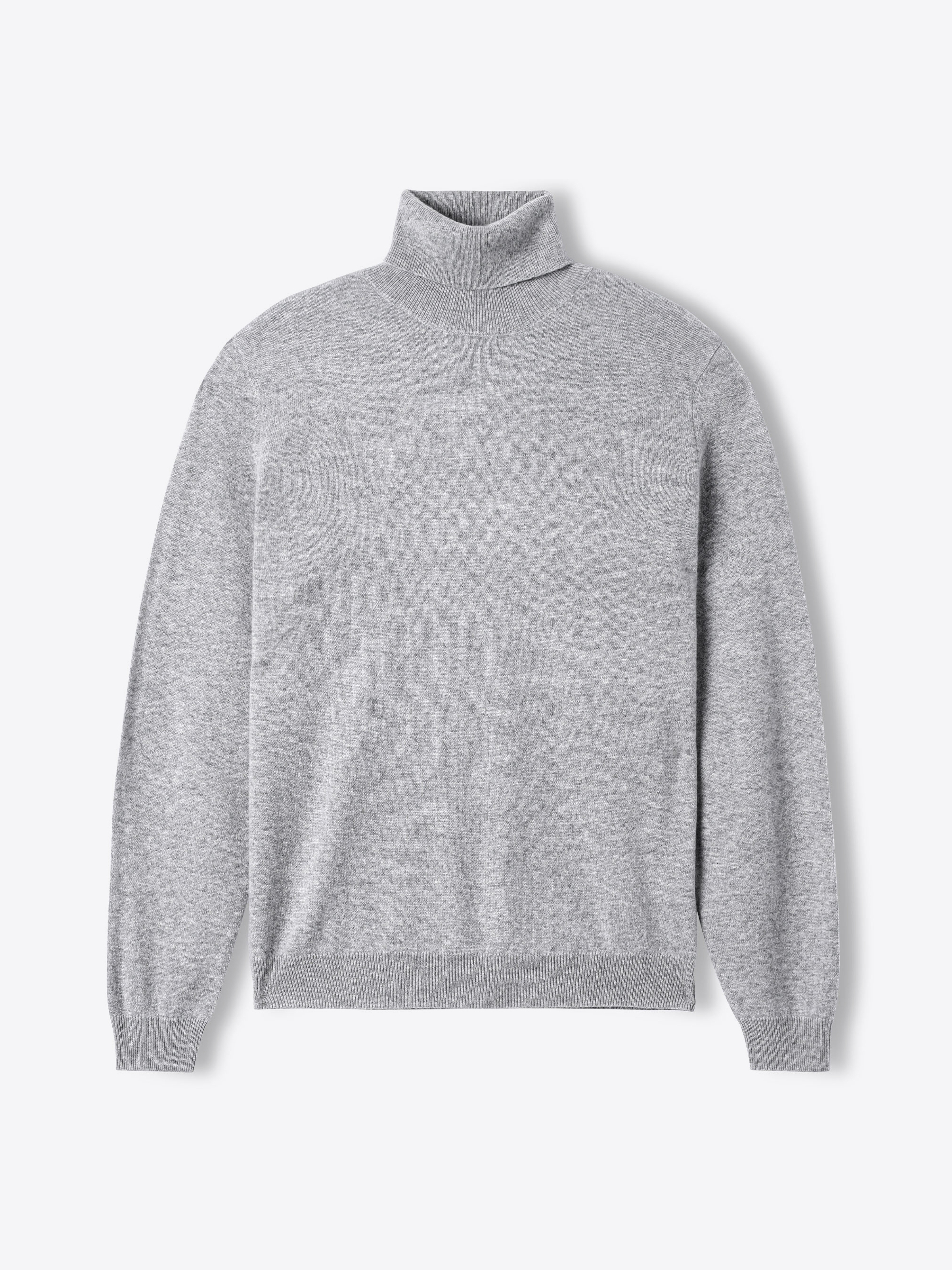 Zoom Image of Light Grey Cashmere Turtleneck Sweater