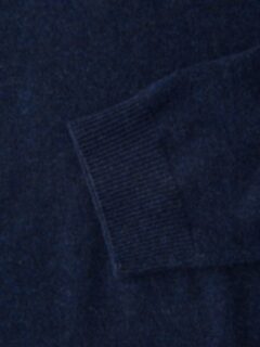 Navy Melange Cashmere Turtleneck Sweater Product Thumbnail 6