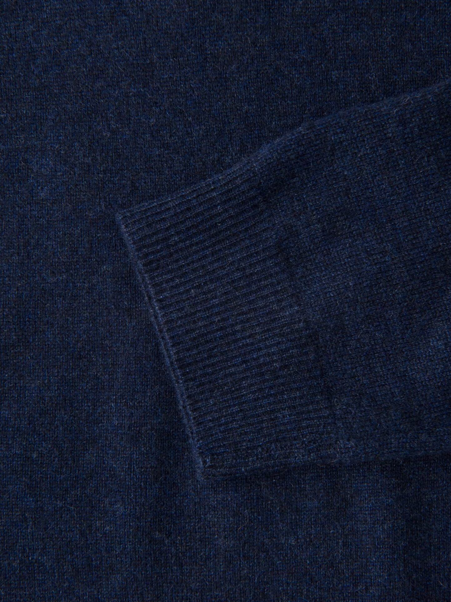 Navy Melange Cashmere Turtleneck Sweater by Proper Cloth