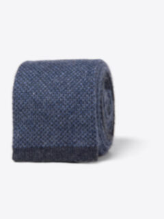 Slate Blue Cashmere Knit Tie Product Thumbnail 1