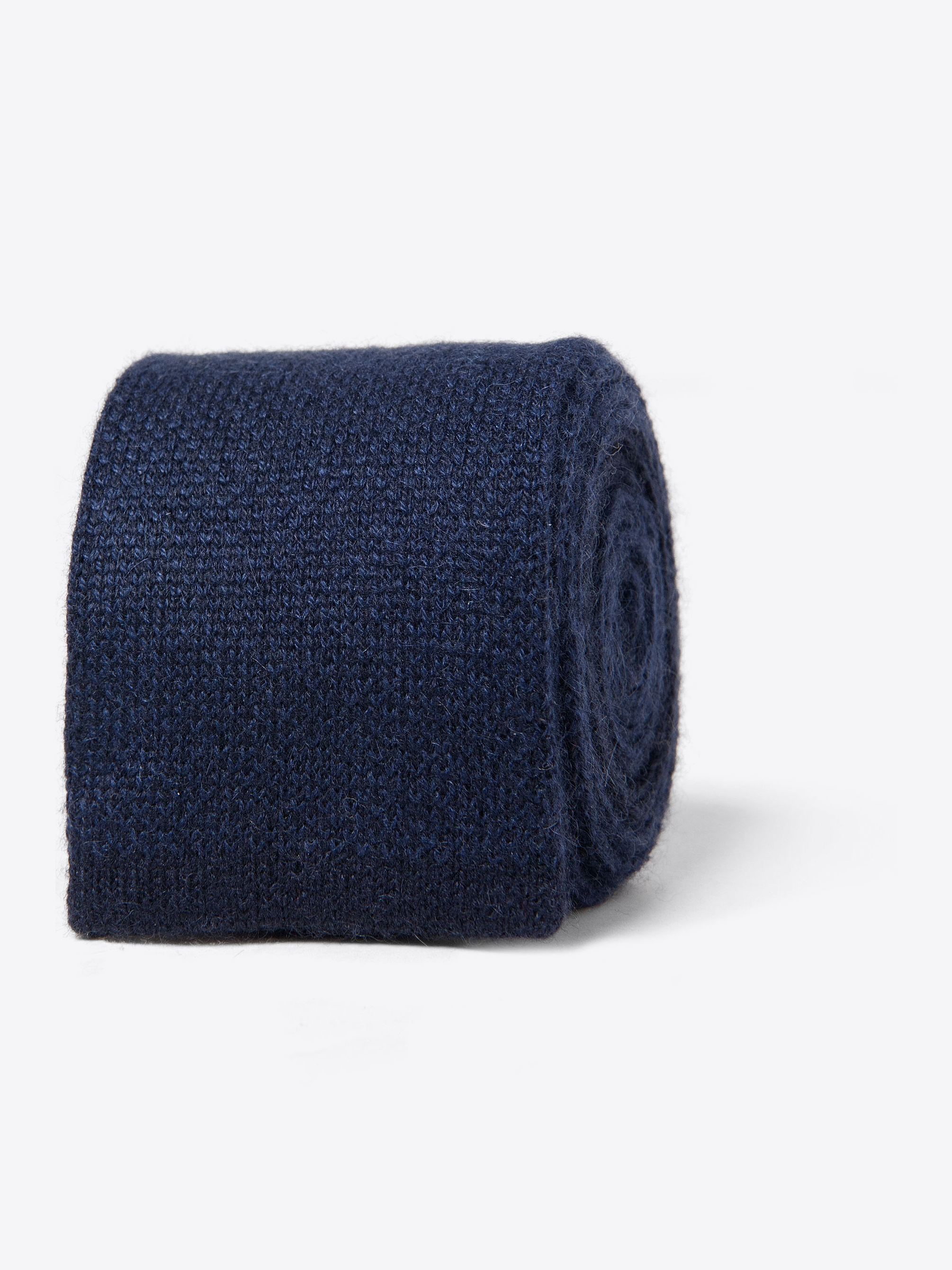 Zoom Image of Navy Cashmere Knit Tie
