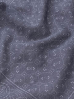 Grey Bandana Print Wool Pocket Square Product Thumbnail 3