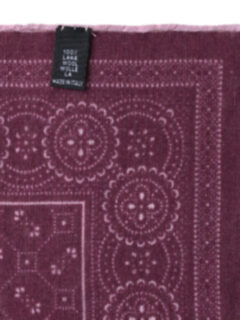 Burgundy Bandana Print Wool Pocket Square Product Thumbnail 2