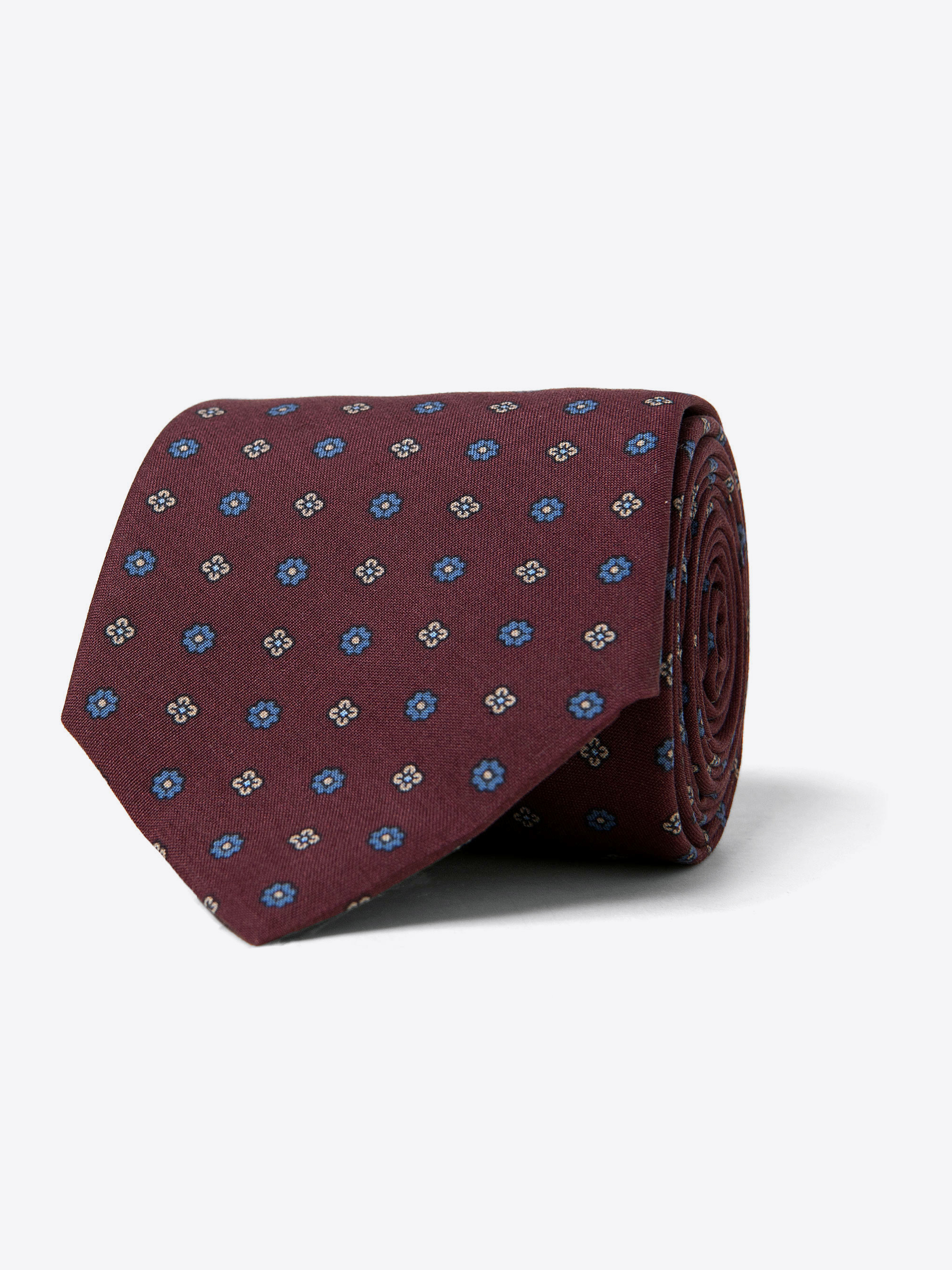 Zoom Image of Burgundy Foulard Madder Silk Tie