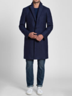 Bleecker Navy Wool and Cashmere Coat Product Thumbnail 2