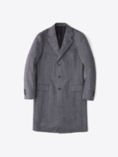 Bleecker Grey Herringbone Wool and Cashmere Coat Product Thumbnail 1