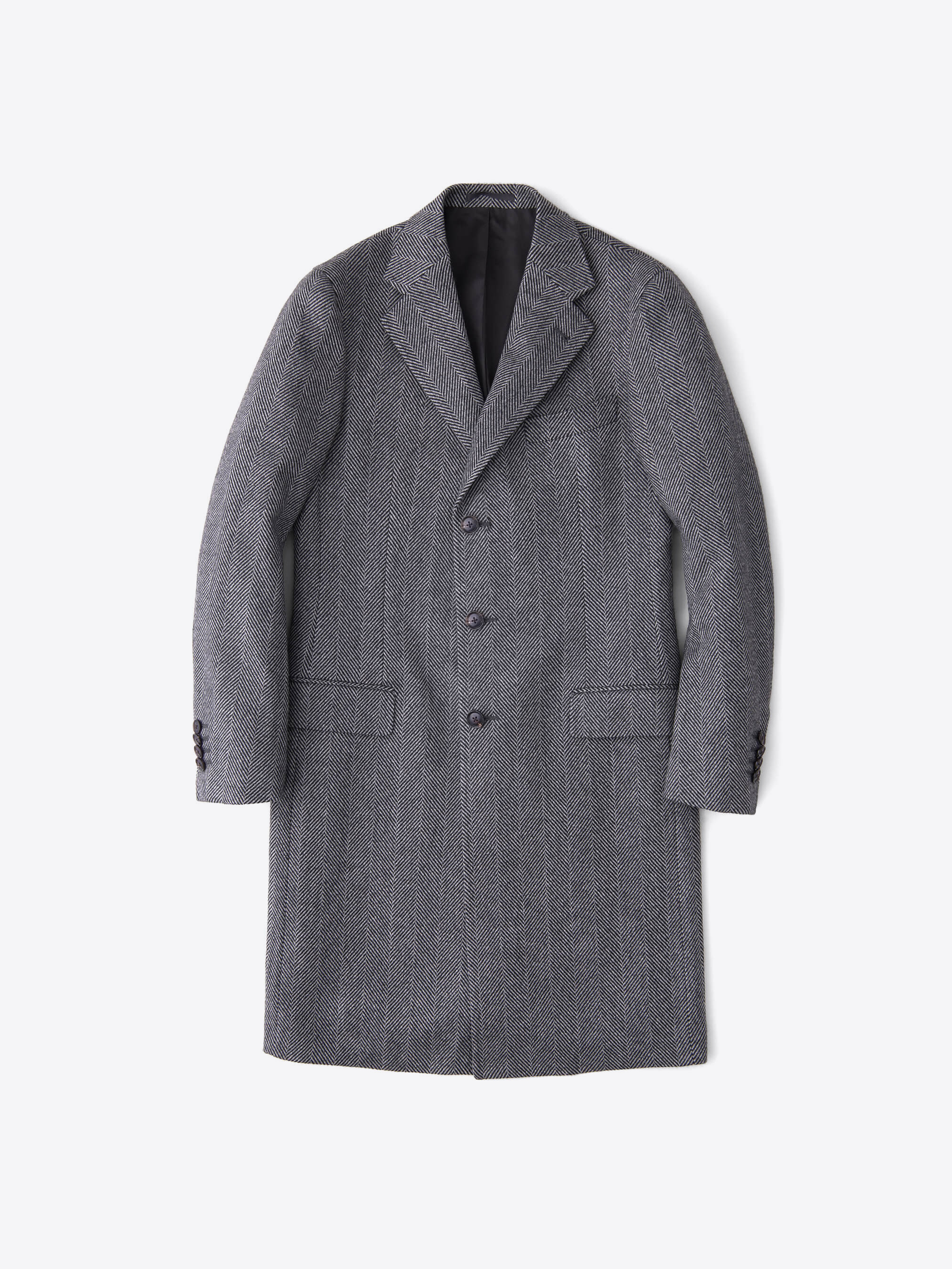 Zoom Image of Bleecker Grey Herringbone Wool and Cashmere Coat