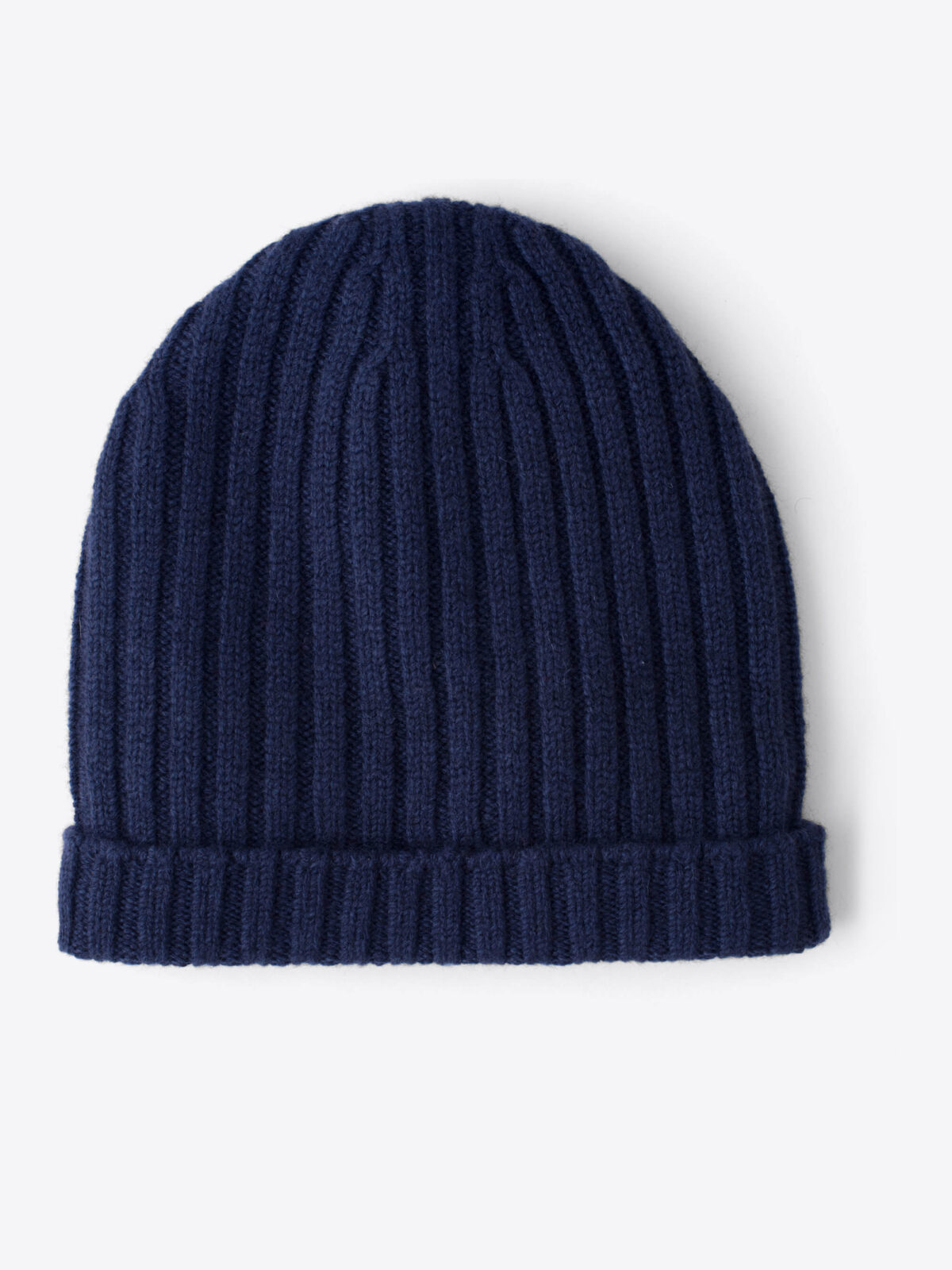 Light Navy Wool and Cashmere Italian Knit Hat