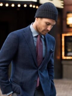 Charcoal Wool and Cashmere Italian Knit Hat Product Thumbnail 3