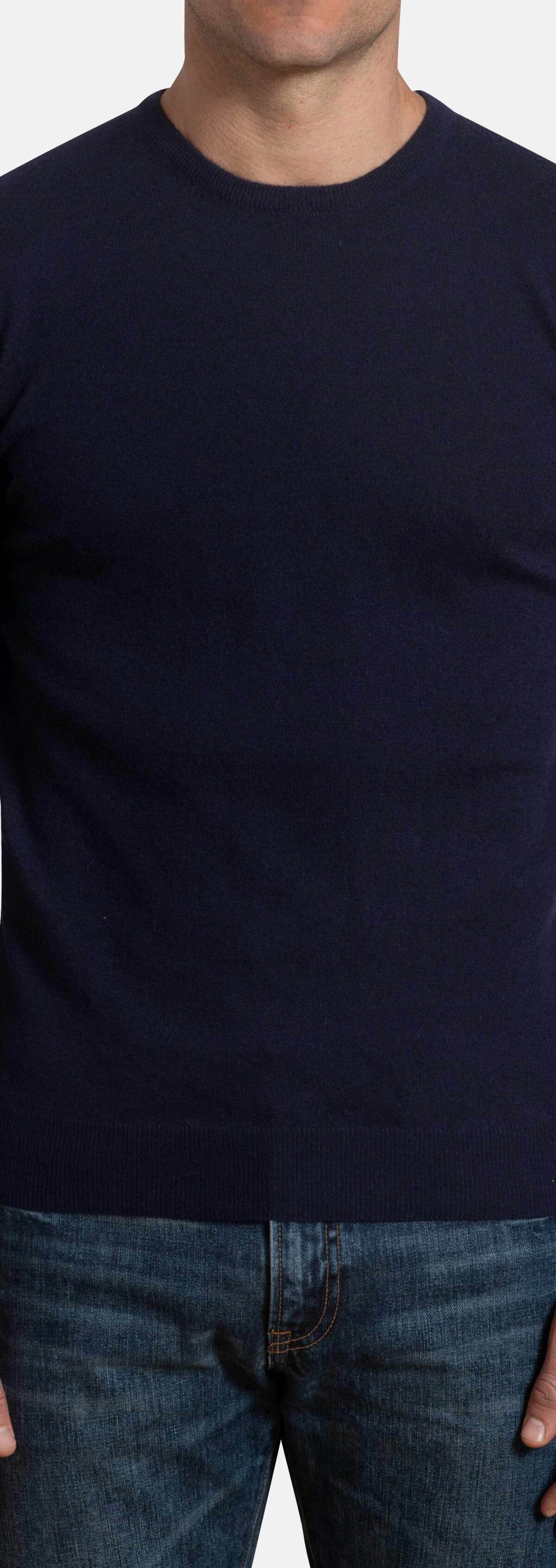 Navy Merino Crewneck Sweater